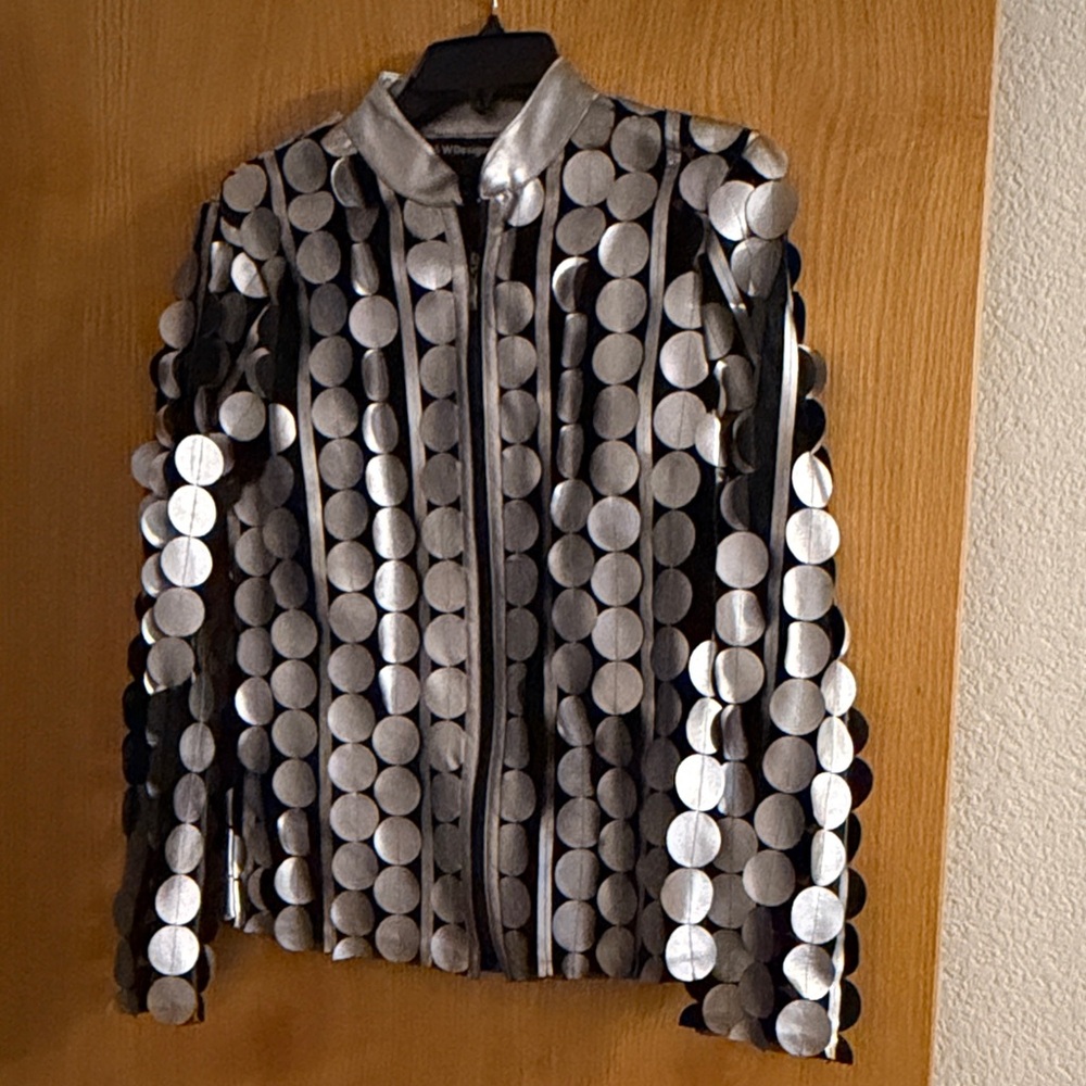 🆕 Silver Metallic/Sheer Jacket - Picture 1 of 4